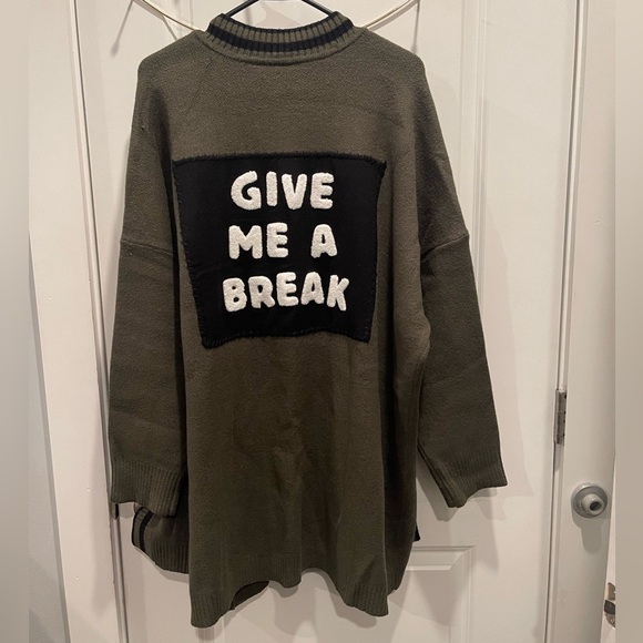 Torrid Lovesick Open Front Relaxed Fit Sweater Cardigan with Graphics on Back. - Picture 1 of 7